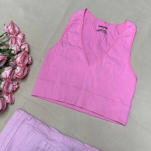 Garage Light Pink V-Neck Tank